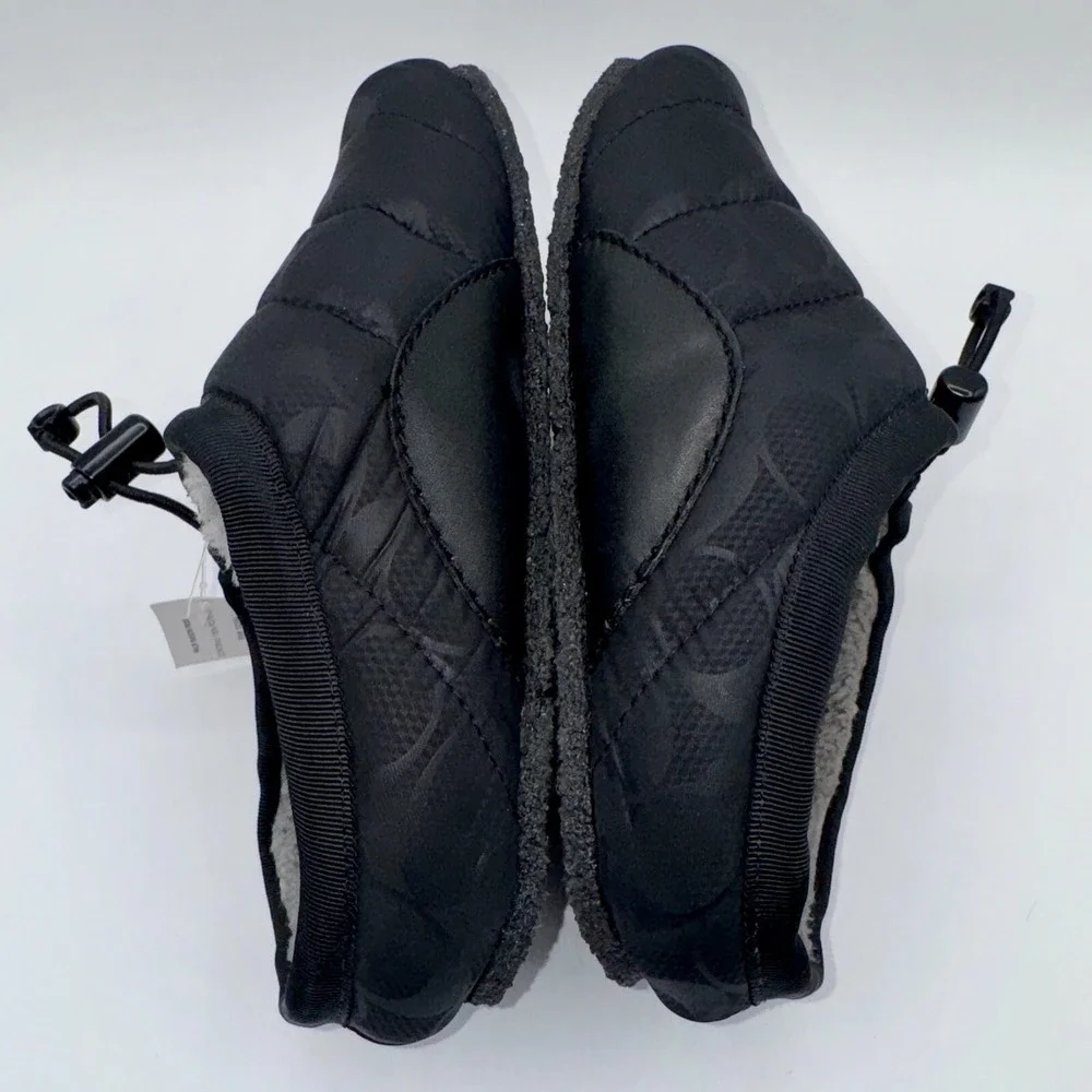 COACH Rachelle Slippers Women's Size 6 Black‎ Monogram Quilted Nylon Mules
